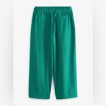 Athleta NWT  Teal Echo Wide Leg Crinkle Cropped Pull On Pants Size 14‎ Photo 1