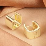 Chunky Gold Square Hoop Earrings For Women Photo 2