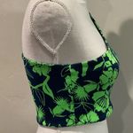 ZARA  Womens One Shoulder Floral Navy Green Crop Top  Size M NEW Style 5039/687 Photo 5