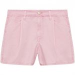 Mango Cotton Straight-Fit Denim Shorts Pastel Pink NWT XS Photo 2