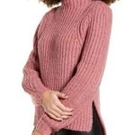 Leith New Chunky Knit Mock Neck Sweater Pullover Raspberry Pink Photo 0