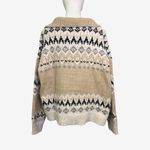 RDI  Fair Isle Collared Sweater XL Beige Nordic Knit Split Neck NWT Nordstrom Photo 4