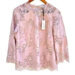 Heartloom Revolve Women's Dusty Pink Lace Coquette Top Blouse New Photo 0