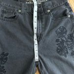 American Eagle  Women’s Black Denim Embroidered Floral Details Mom Jeans Size 0 S Photo 8