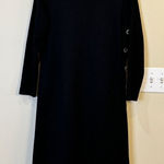 Vintage Sunshine Alley Black Women's Sweater Dress Size 10 Button‎ Accent Photo 0
