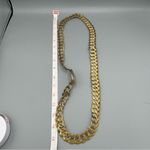 Vintage Gold Chain Belt Necklace Enamel Medallion Heavy 94g Statement Photo 3