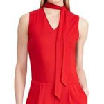 Lauren Ralph Lauren Jumpsuit XL NWT Simran Necktie Choker Cut Out Red Party Photo 3