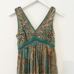 Anthropologie Ranna Gill Beaded Sequin
Paisley Teal Maxi Dress Size 0 Photo 4