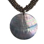 Lia Sophia Harvest Moon Necklace Multi Cord Mother of Pearl Seed Bead Adj 17" Photo 1