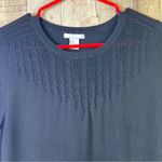 H&M Medium Black Light Weight Crewneck 3/4 Sleeves Knit Sweater Photo 2