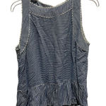 Altard State Blue White Stripe Peplum Ruffle Tank Top Women's Size Medium Photo 0