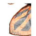 Vintage 70's Mid Century Usna Designer Luxury Silk Scarf geometric pattern sheer Orange Photo 3