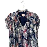 Ciebon Hilma Metallic Silver Blue Floral Dress size XL NO BELT Photo 3