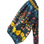 Cara Cara Mimi Flowerbox Navy Off Shoulder Smocked Midi Dress XS Blue Photo 5