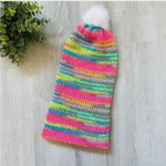 Handmade  Rainbow Knit Beanie Sz OS Photo 1