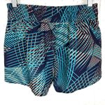 Hylete Velos Running Shorts Mesh Liner Scrunch Waistband Blue Orange Size Medium Photo 2