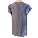 Old Navy Top Cap Sleeves Ruffles SZ S Ruffles Blue White Stripe Nautical Photo 5