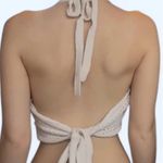 Striped crochet halter top White Photo 2
