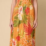 Z&L Europe Vibrant Floral Halter Delia Maxi Dress large. Orange Photo 0