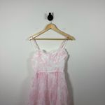 NWT Shein Mod Milkmaid Bustier Floral Chiffon Midi Dress White/Pink XS Pink Photo 5