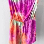 SheIn VCAY Vacation Tie-Dye Multicolor Summer Strapless Short Romper Large NWT Photo 2
