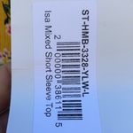 Hummingbird NWT  Womens large Isa mixed patterned flowy short sleeve yellow top Photo 5