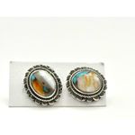 Spiny Turquoise Sterling Silver Stud‎ Earrings Photo 1