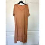 Free People  Pebble Beach Maxi T Shirt Dress XS FP Coral Orange Pink Oversized Photo 1