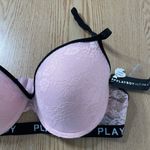 Playboy New Women’s  Pink Black Lacey Underwired Lightly Padded Bra size 38C Photo 2