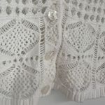Jeanne pierre  White Open Knit Cardigan size Medium NWT Button Photo 4