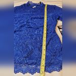 Guess NWT  Elegant Royal Blue Lace  Women's Top Long Sleeves Size :L Photo 5