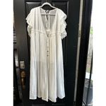 Flawless NWT  Women's White Ruffle Sleeve Button Front V-Neck Maxi Dress Size S Photo 3
