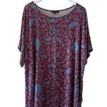 Diane Gilman Printed Jersey Knit Dolman-Sleeve Top Multicolor Boatneck 3X #1289 Photo 1