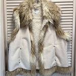 Back in the Saddle Faux Fur/Suede Sherpa Lined Vest Open Front Pockets Sz 1X Brown Photo 0