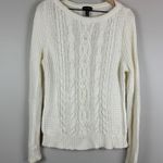 LRL Ralph Lauren Jeans Co. Sweater Women's Large Ivory Cable Knit Cozy Fisherman Photo 0