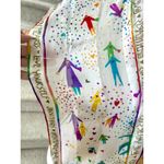 White Rainbow People Holding Join Hands Love Yourself Silk Scarf 90s Teacher Photo 3