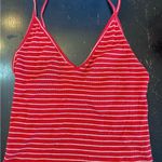 Brandy Melville Red & White Ribbed Camisole Top Photo 1