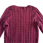 st. john's bay Burgundy Cable Knit Crew Neck Sweater Size L Preppy Layering Photo 8