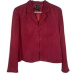 Via Seta Studio Red Blazer Jacket Skirt SILK Size 10/12 GUC Photo 3