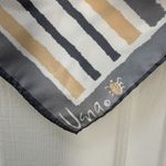 Scarves by Vera Scarf Square 26" Gray‎ White Brown Stripes Geometric Photo 1