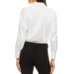 Prabal Gurung x RTR Poplin Split Sleeve Tuxedo Shirt in White, Size US 4 White Photo 2
