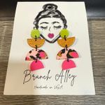 Branch Alley Pink Abstract Animal Print Handmade Dangle Earrings NWT Photo 0