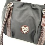 Brighton  Black & Brown Leather Rhianna Nylon Shoulder Bag Handbag Photo 1