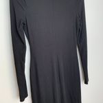 Marine layer Lexi Rib Long Sleeve Midi Dress Black Womens Medium Photo 4