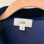 LPA  Top 16 Velvet Oversized Button Down XS blue velvet Photo 3