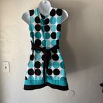 Vanity‎ Y2k Sleeveless Mini Dress Teal Black White Polka Dot Party Going Out Top Blue Photo 1