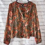 Frye Women’s Two Piece Paisley Floral Button Down Blouse Size Medium Photo 0