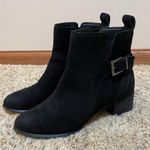 Vionic Size 7 Sienna Suede Bootie Boots Black Buckle Waterproof Photo 1