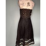 Shoshanna Black Lace Circle Pattern Strapless Fit Flare Dress Size 6 Photo 1