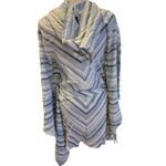 Chaser Women's XS Multicolor Striped Knit Poncho Top Hooded Lace-Up Photo 4